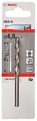 Bosch 2608585921 Foret à métaux rectifiés HSS-G DIN 338 4,8 x 52 x 86 mm