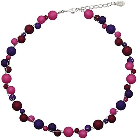 Each necklace is hand made from real Polaris beads of approx. 45 cm + 4.5 cm. himbeer, bordeaux, aubergine