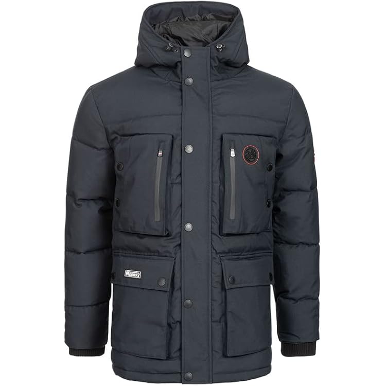 Giacca Invernale Geographical Norway Alfea - Corta Con Cappuccio Rimovibile, Cintura Regolabile, Look Urbano, Poliestere