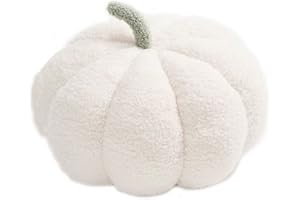SZETOSY - Cuscino decorativo con zucca per divano e divano a forma di zucca, decorazione per casa, decorazione per Halloween, 20 cm, colore: bianco
