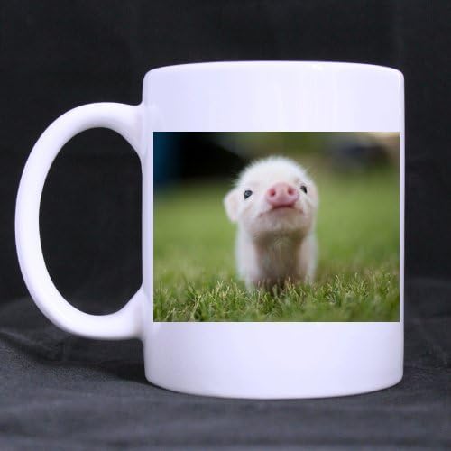 Mini Pig Print Background White Ceramic 11 OZ Water Cup/Coffee Mug