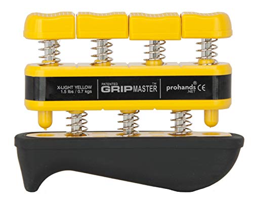 prohands by Gripmaster medical - Aparato entrenador de dedos, color amarillo, resistencia 1.5 lbs