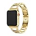 Produktbild Bainuojia Apple Watch Armband 42mm, Edelstahl Replacement Wrist Strap Band Uhrenarmband Schlaufe Smart Watch Armbänder mit Metallschließe für Apple Watch 42mm Series 3/2 / 1 (Gold)