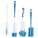 Produktbild Kumkey 4X Flaschenbürste Reinigungsbürste Langer Griff Gläserspül Bürste Baby Flasche Pinsel Multifunktions Reagenzglasbürste Flasche Reinigungsbürsten Thermoskannen Pinsel