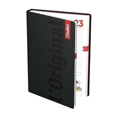 L'Etudiant Original -1 Agenda Scolaire Journalier Septembre 2017 à 2018 Couverture en Gomme Mousse 15 x 20 cm Noir