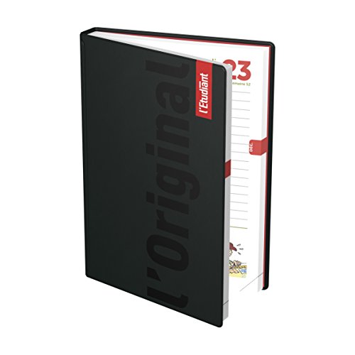 L'Etudiant Original -1 Agenda Scolaire Journalier Septembre 2017 à 2018 Couverture en Gomme Mousse 15 x 20 cm Noir