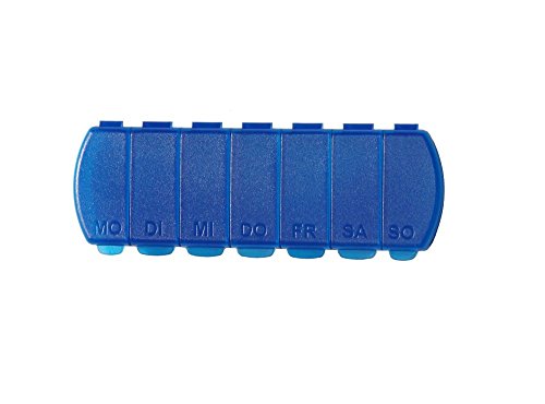 Pillendose für 7 Tage, Tablettendose von MaxBox, Pillenbox mit getrennten Fächern – blau - 2