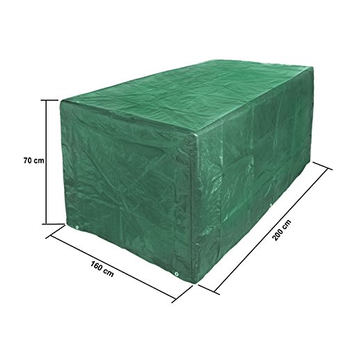 ECD Germany 200 x 160 x 70 cm Wetterfeste Gartentisch und Stühle Abdeckung Atmungsaktives Polyäthylengewebe Schutzhülle - 6