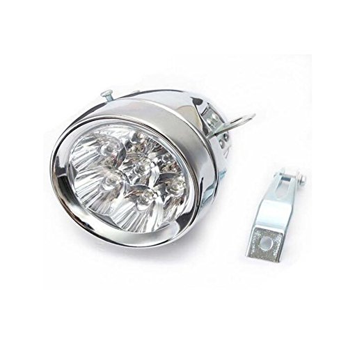 Shsyue®Fahrrad-Frontscheinwerfer, 7 weiße LEDs, Retro-Design, ON/OFF-Schalter, batteriebetrieben - 3