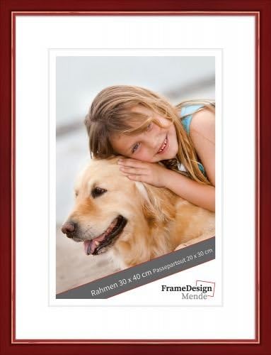 WandStyle H340 - Photo Frame - Scandinavian Style - Solid Wood and Glass - Red - 15 x 15 cm