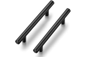 Ravinte 15 Stück Schwarz Möbelgriffe T Bar Griffe für Küchenschränke 96mm Lochzentrum Schrankgriffe Griffe Rostfreier Edelstahl Möbel Türgriffe