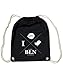 Produktbild Gym Bag Black 'Hipster Yeah' +++ vom Streetwear Design Grafiklabel SILBERFISCHER +++ HANDMADE IN BERLIN
