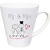 Cadouri - MR. & MRS. Hochzeitstasse Tasse Kaffeetasse Kaffeebecher Latte Tasse Hochzeitsgeschenk - konische Form