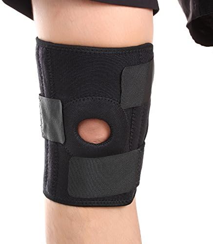 KNEE SUPPORT BRACE - GWCLEO High Quality Neoprene OPEN PATELLA Fully Adjustable - Compression Sleeve Knee Pad - Perfect For Training, Arthritis, Strains, Knee Injuries And Meniscal Tears(BLACK)