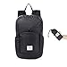 Produktbild YIAIY Ultraleichter wasserdichter Reitbeutel, Faltbarer Silikonrucksack Outdoor-Reiserucksack zum Wandern/Radfahren/Wandern/Camping/Reisen,Black