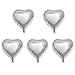 Produktbild sourcingmap® Folie Herzform Ballon Geburtstag Hochzeit Party Dekor Silber 5 Zoll 5 Stück