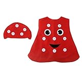 Precioso disfraz de hongo de una sola pieza, viene con sombrero rojo, cubierto / medio cuerpo cubierto