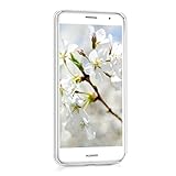 kwmobile Hülle für Huawei Nova Plus - TPU Silikon Backcover Case Handy Schutzhülle - Cover klar Blume Design Weiß Transparent - 