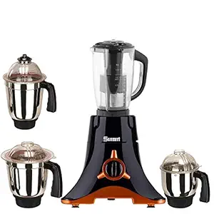 Sunmeet 600W Mixer Grinder with 4 Jars (3 Steel Jars and 1 Juicer Jar) Black