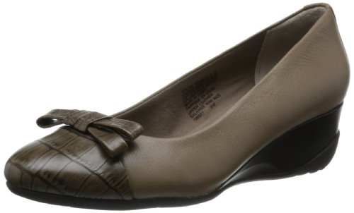 Rockport Wome's Trulinda Bow Pump Wedge Shoes Heels (UK 4.5, Fossil Leather)