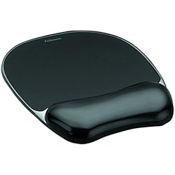 Fellowes 9112101 Tapis de Souris Repose-poignet Ergonomique Crystal Gel Noir