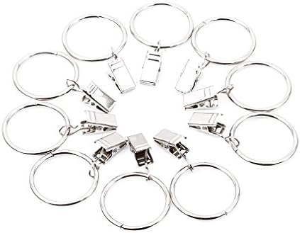 Honel 10pcs/set Mini Stainless Steel Window Curtain Hook Metal Rings Clips with Eyelets