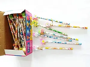 GOLD LEAF All New Cartoon Character Pencils with Cool Eraser Tops for Kids (Colors and Design May Vary) (Pack of 12)