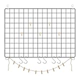 KLEINE HELFER FÜR ALL IHRE IDEEN: Verschiedene Accessoires machen die Gitterplatten zu einem echten Hingucker - 6 S-Haken für Schlüssel oder Mini-Spielzeug, 30 Clips für Rechnungen, Notizen und Postkarten von Ihren Reisen und 1 Hanfschnur für das Aufhängen von Fotos, die Sie an gute alte Zeiten erinnern