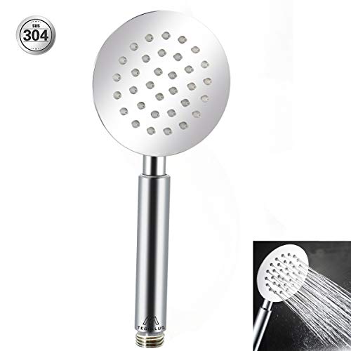 Shower Head,Tegollus Universal Bath Shower Handheld Shower Head Handset 304 Stainless Steel Body High Pressure Shower Head