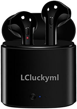 True Wireless Headphones Mini Bluetooth V4.2 Stereo Earbuds with Mic Portable Charging Case for Iphone (1000mAh charge box,Black)