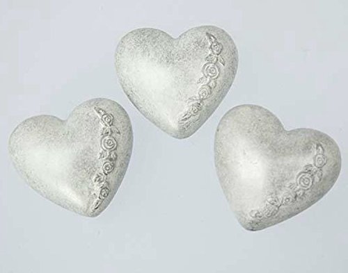 12 Stk Herzen mit Ranken weiß / silber farb. Tischdeko Dekoherzen 4cm Ranke Ornamente Hochzeit Mitbringsel Tischschmuck Herz Dekoherzen Basteln Holz Deko Gastgeschenke Mitbringsel Silberhochzeit