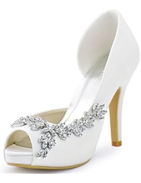 ElegantPark EP11045-IP Satin Schleife Pumps Damen Brautschuhe