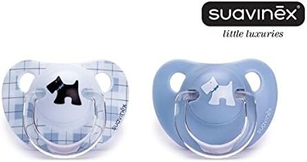 SUAVINEX "SCOTTISH COLLECTION" Nr. 3800173 - 2x Pacifier Soother Dummy Anatomical Silicone Teat/ BLUE (6m+)