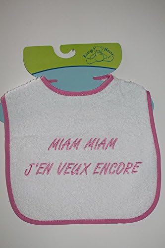 Embroidered bib Sponge Yum Yum I Want More