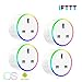 Price comparison product image KUSSN Smart Plug WiFi Outlet Mini Plug Compatible with Alexa(Echo,Echo Dot), Google Home and IFTTT, Wireless Socket Remote Control Timer Plug Switch, No Hub Required (4 Packs)