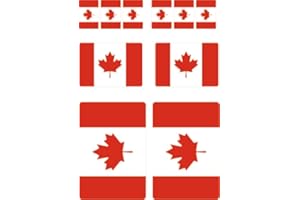 DYKGRAAF 10 Stück Flaggen Aufkleber Kanada Set Sticker Canada Autoaufkleber - Offsetdruck Blau