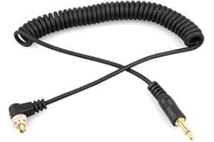 HIRONDELLE BLEUE Cable synchronisation pour Flash Yongnuo Canon Nikon... PC vers Jack 3.5mm,Longueur Max:65cm, idéal pour Studio Photo