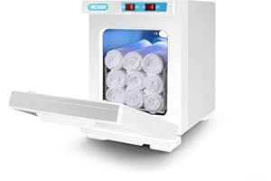 EagerMinds Handtuchwärmer, 10/23L UV -Handtuch Desinfektionschrank, Heißes Handtuch Sterilisator Kabinett, 360° Heizung Handtücher, 176°F Professioneller Heizschrank für Schönheit, Salon, Spa (Weiß)