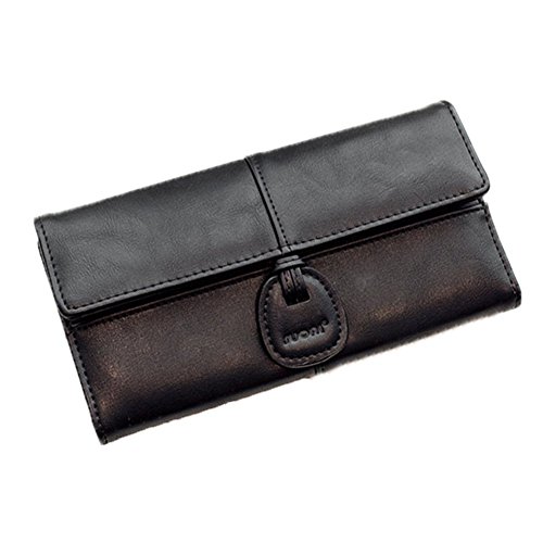 Monedero Mujer Elegant IHRKleid® Cuero Bolsa de dinero Dulce Monedero (Negro)