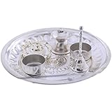Sri Jagdamba Pearls Special Instant Puja Thali(Silver)