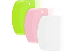 Allpeak Teigschaber Teigkarte Teigspachtel Schlesinger Kunststoff 3 Pcs Pizza Schüsselschaber Teigschneider für Teigkuchen, Backwerkzeug Einfach zu bedienen, Pizzaschneider Wiegemesser Pizzamesser