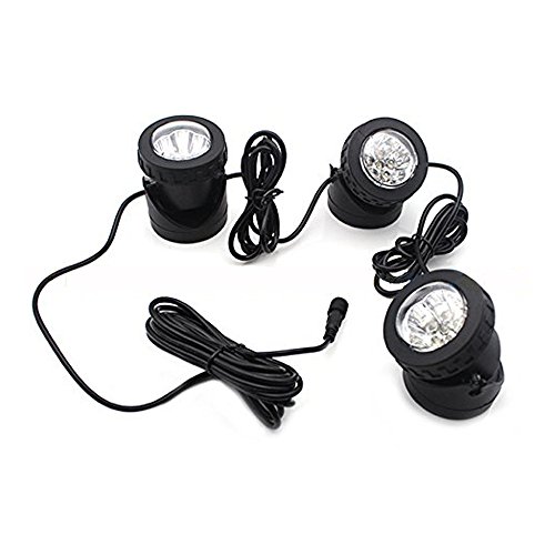 Lixada Solarspots 3 Unterwasser Lampen 18 LED Projektor Unterwasser Scheinwerfer Au?enbeleuchtung - 7