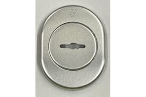 BOCCHETTA ROSETTA PER PORTA PORTONE BLINDATO, PIASTRINA PER CHIAVE DOPPIA MAPPA "FORO CHIAVE SECUREMME"ALLUMINIO CROMO SATINATO 82X62-MOSTRINA F1