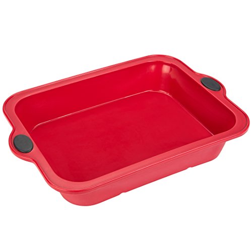 Levivo Silikon Kuchen-Backform / Silikon-Kuchenform 26 x 20 cm, Rot