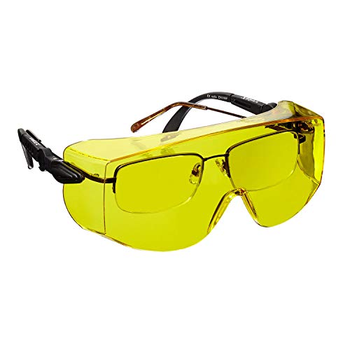 Preisvergleich Produktbild voltX 'OVERSPECS' Gewerbliche Schutzbrille für Brillenträger im Industriewesen - CE EN166f zertifiziert (gelb Scheibe) - individuell anpassbarer Bügel - beschlagfrei, kratzfest, UV380 Schutz - Safety Overglasses
