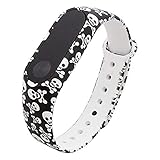 Wenquan,For Xiaomi Mi Band 2 Bracelet Strap Colorful Strap Wristband Replacement Smart Band Accessories Silicone(color:BLACK)