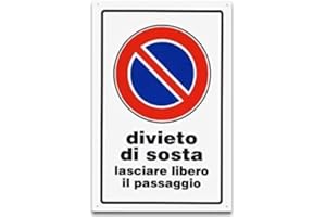 MACHIERALDO Cartello Divieto Di Sosta 20x30 cm PVC Minimalista