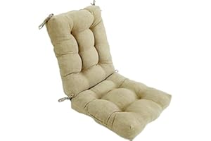 REINO MANSIDI Cojin con Respaldo para Sillas 90 x 45x 10 cm. Conjunto Cojin de Asiento para sillas Interior y Exterior Cómodo. Cojines para sillas Comedor, mecedoras, Bancos terraza (Beige, 1)