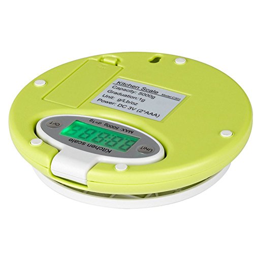 OBEST NIUMini Professionelle Digital Elektronische Küchenwaage mit LED-Display, Digital Kitchen Scale, Faltbare Lebensmittel Wiegen Skalen für Kochen 11lbs / 5kg, Digitalwaage, Elektronische waage,(5kg Maximalgewicht) - 3