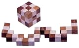 Schlangenwürfel 3×3 Gr. M – 6x6x6 cm – Snake Cube – Würfel Schlange – 3D Puzzle aus edlem Holz - 2